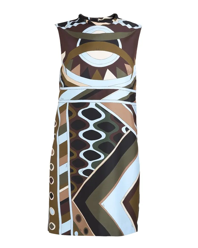 Pucci Vivara-Print Silk Twill Mini Shift Dress