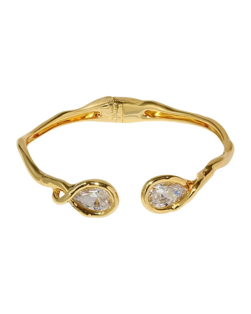 Alexis Bittar Asterales Crystal Capped Hinge Cuff Bracelet