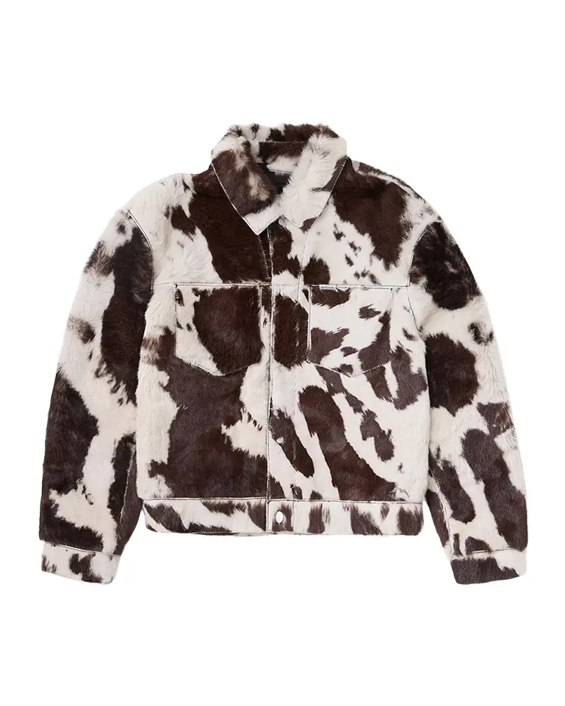 REPRESENT Men 's Cowhide Leather Trucker Jacket
