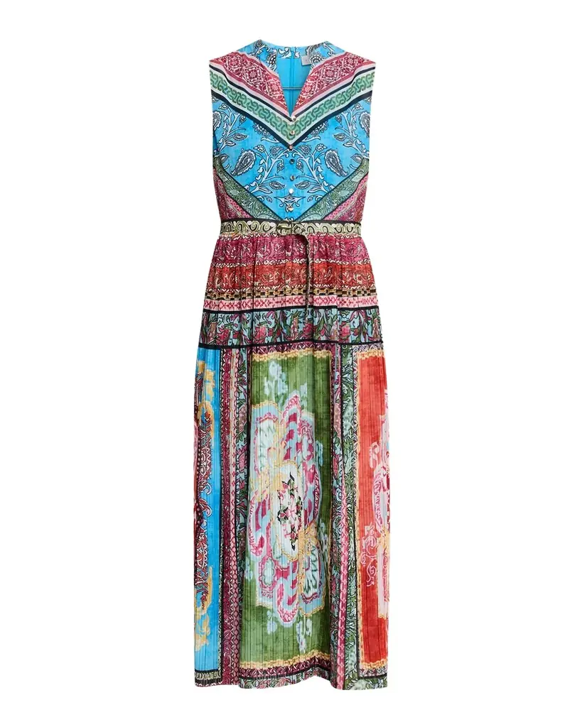 Elie Tahari The Adira Sleeveless Floral-Print Midi Dress