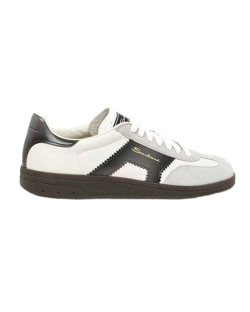 Santoni DBS Oly Mixed Leather Low-Top Sneakers