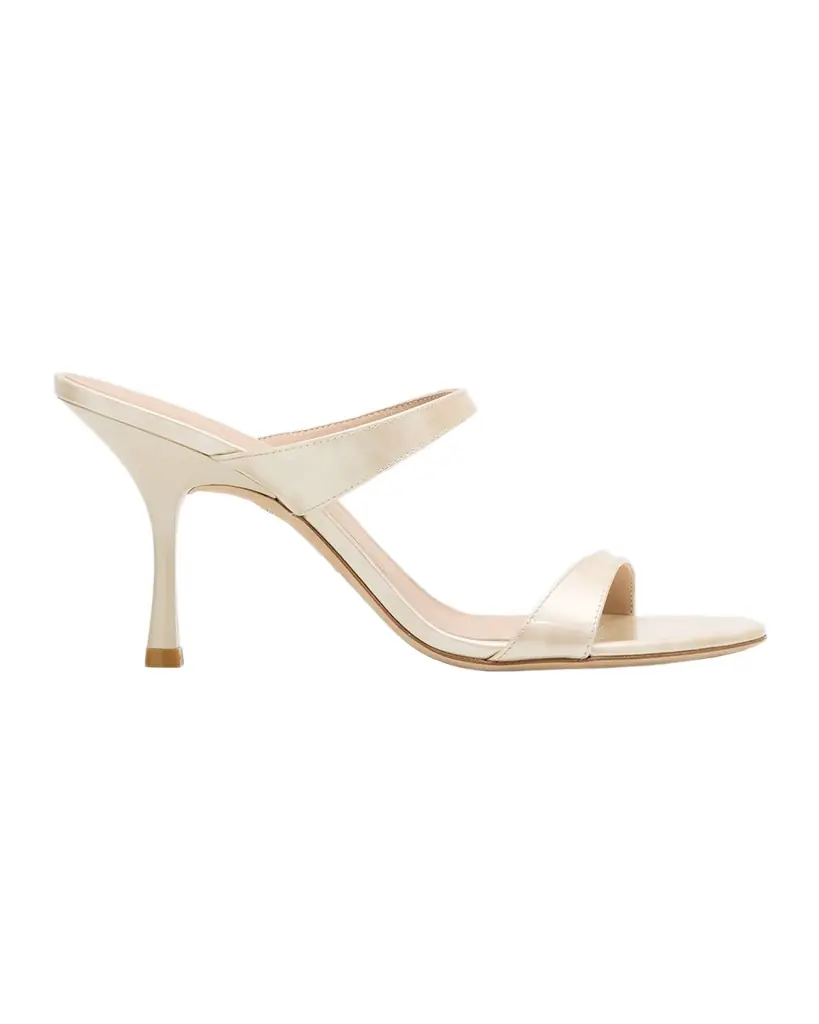 Stuart Weitzman 85mm Nudist Leather Dual-Strap Sandals