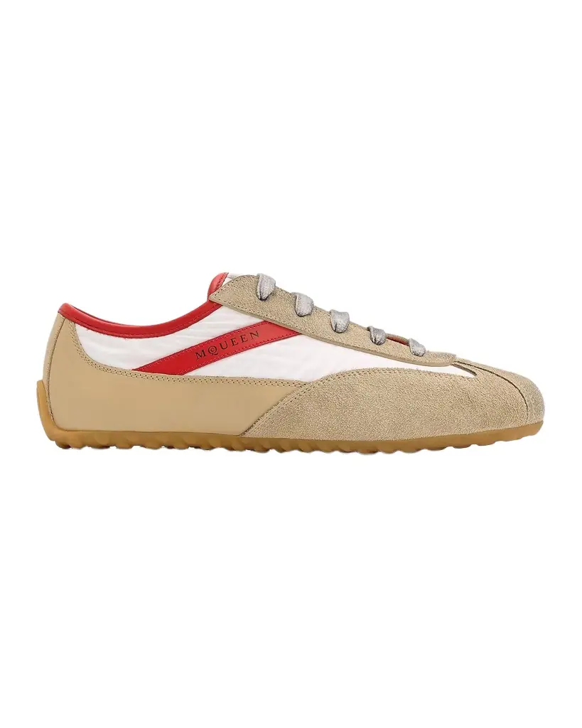 McQueen Boxe Mixed Leather Low-Top Sneakers