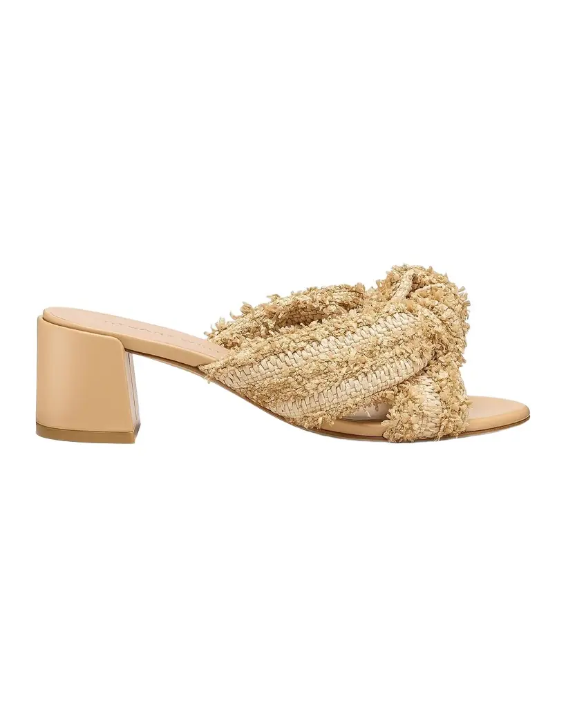 Stuart Weitzman 50mm Soplaya Knotted Mule Sandals
