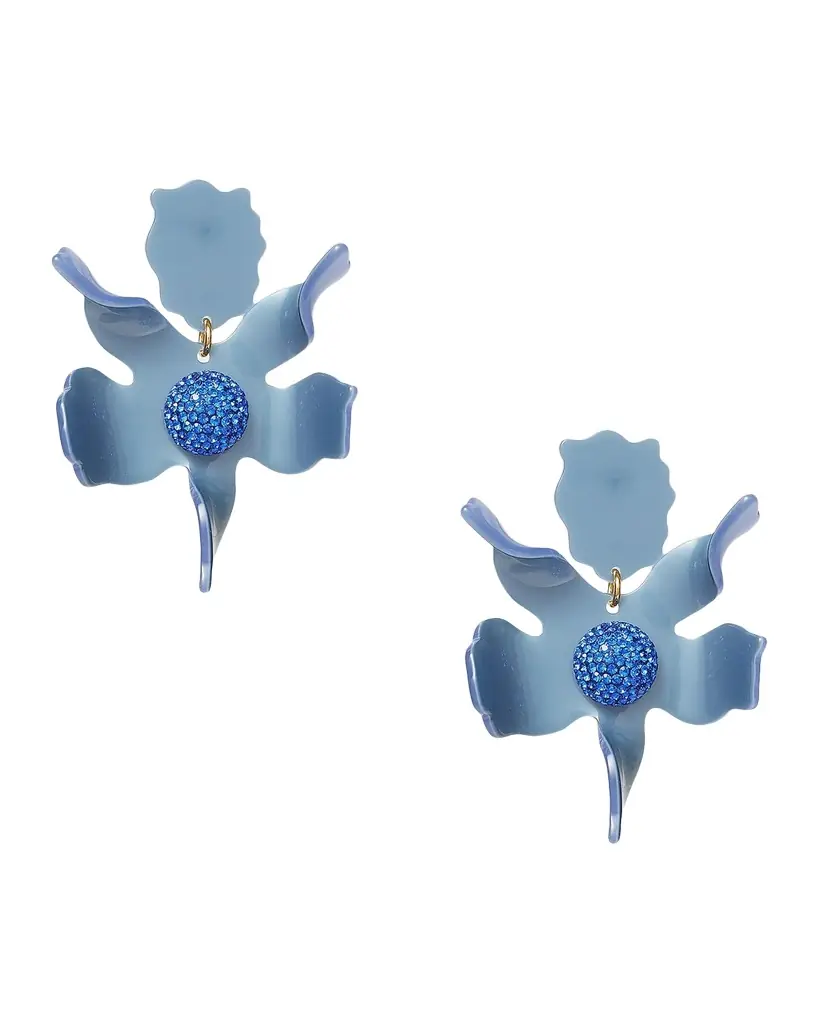 Lele Sadoughi Crystal Lily Earrings, Gray