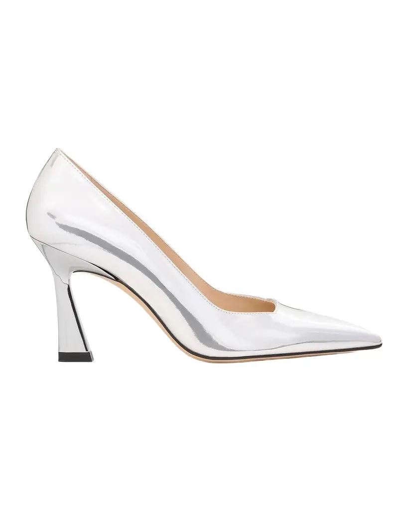 Stuart Weitzman 85mm Vinnie Metallic Leather Pumps