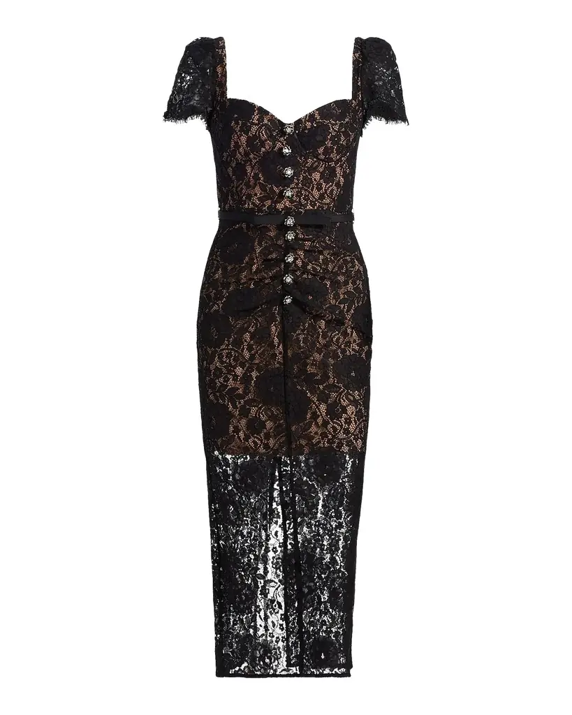 Self-Portrait Sweetheart Lace Midi Dress
