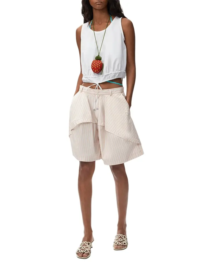 Loewe x Paula's Ibiza Cropped Drawstring Top