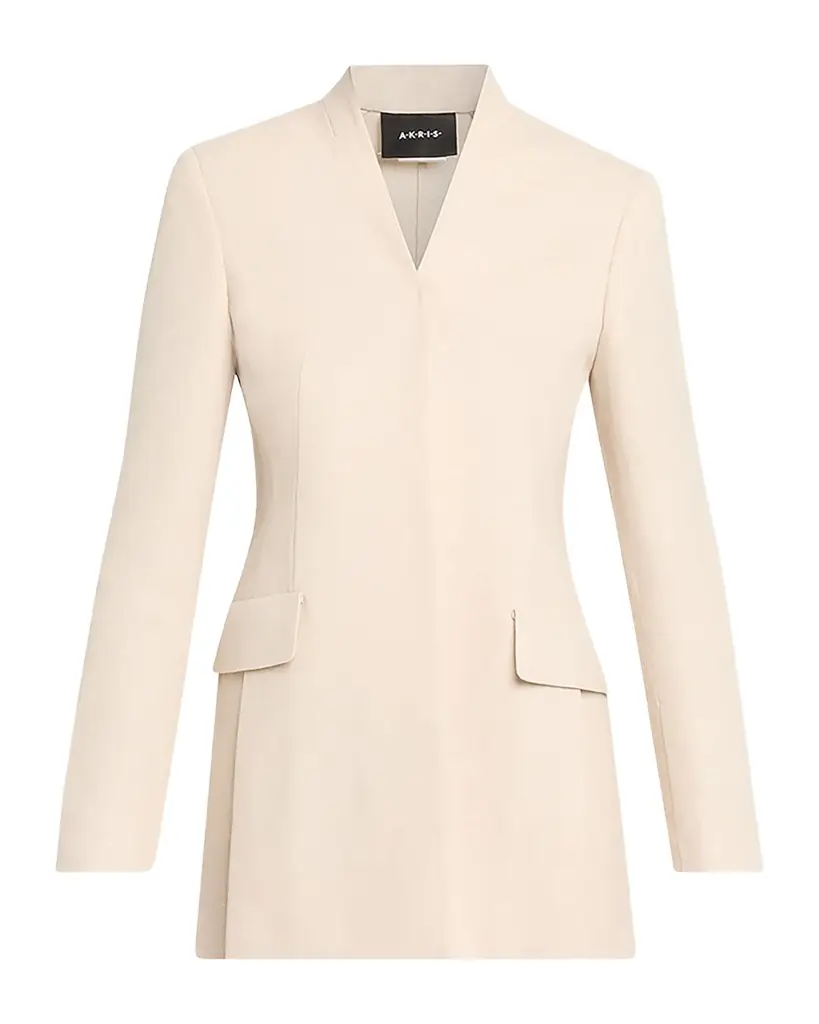 Akris Alvar Linen-Wool Double-Face Cardigan Jacket