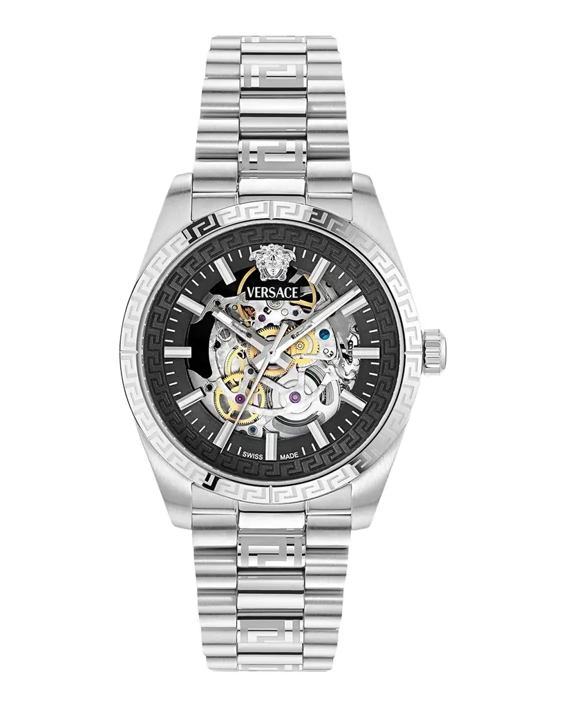 Versace Collection Men 's Millenyium 40mm Skeleton Stainless Steel Bracelet Watch