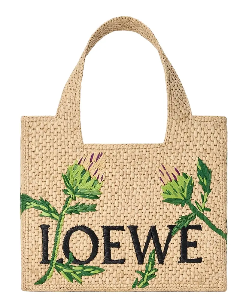 Loewe x Paula 's Ibiza Embroidered Raffia Tote Bag