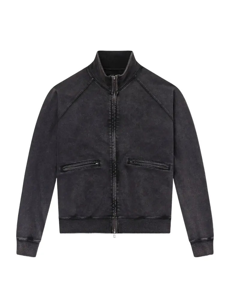 FrizmWORKS Cotton-Blend Jersey Zip-Up Sweatshirt