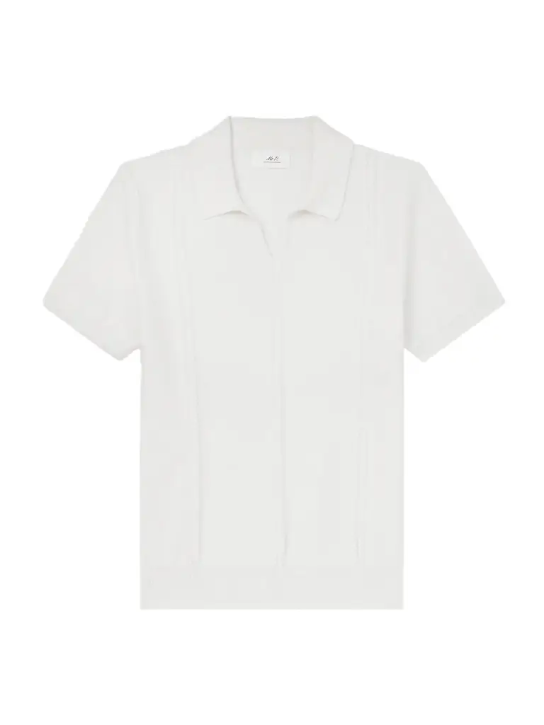 MR P. Cable-Knit Cotton Polo Shirt