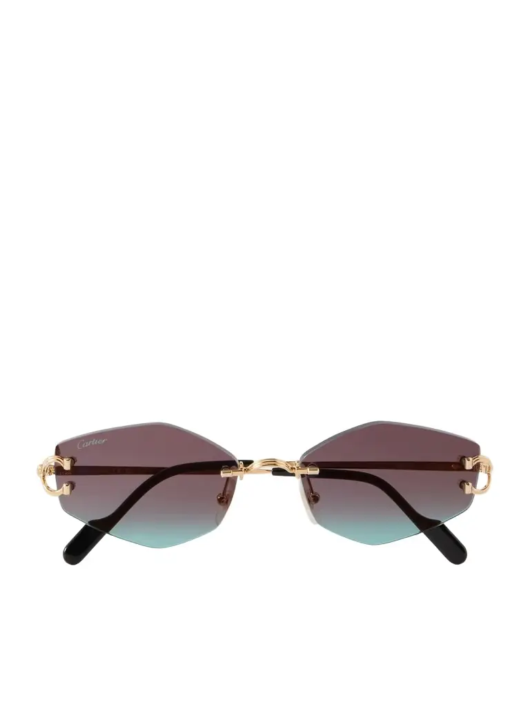 Cartier Eyewear Squared-Frame Metal Sunglasses - Men