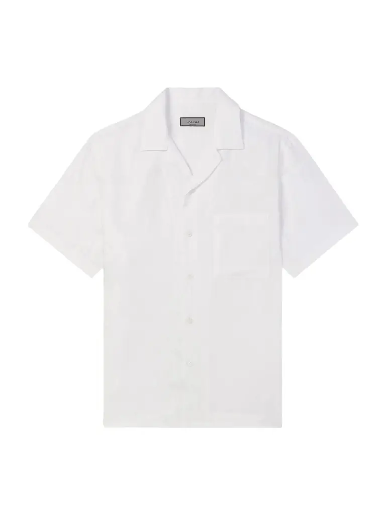 Canali Camp-Collar Linen Shirt - Men