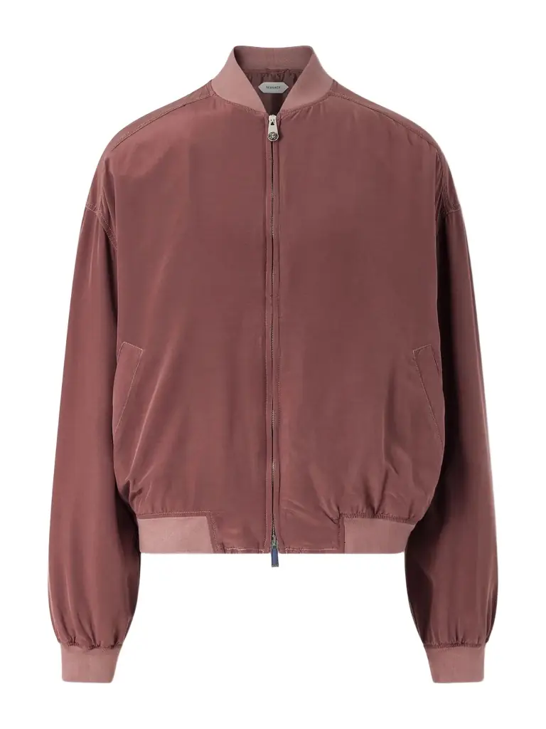 Versace Ribbed Knit-Trimmed Silk-Poplin Blouson Jacket - Men