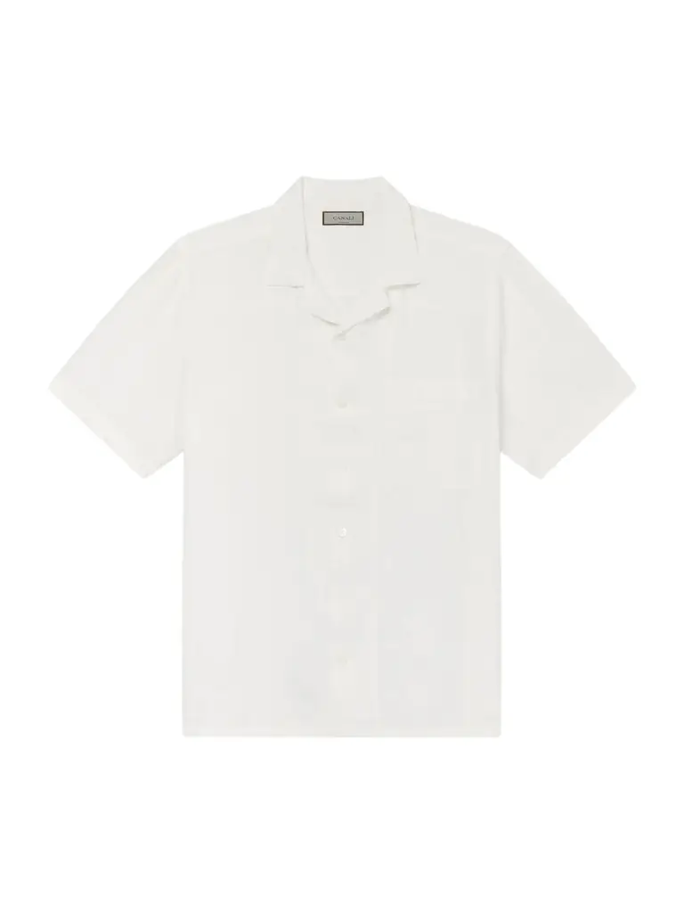 Canali Camp-Collar Linen Shirt - Men