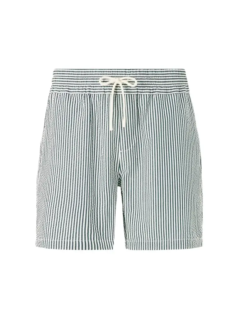 Portuguese Flannel Atlantico Straight-Leg Striped Cotton-Seersucker Shorts - Men