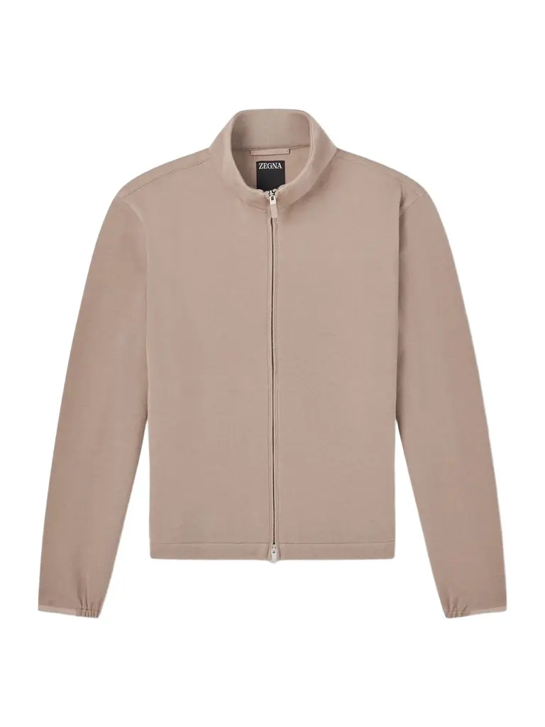 Zegna Honeycomb-Knit Cotton, Wool and Silk-Blend Zip-Up Sweater - Men