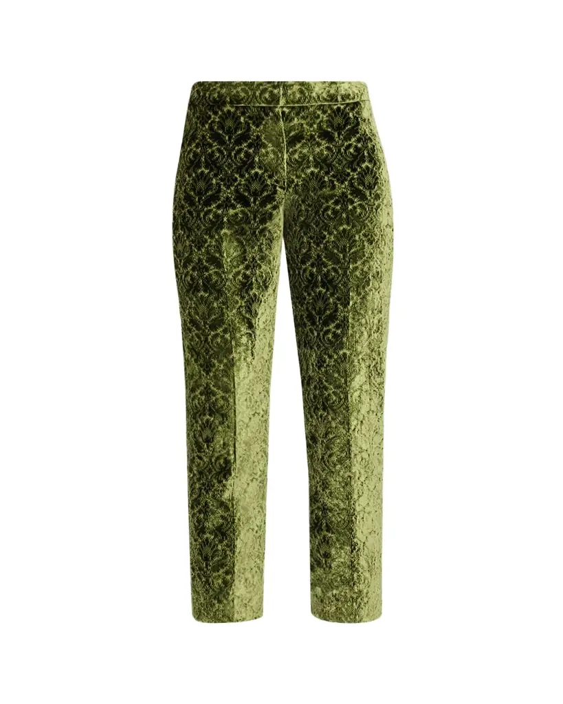 Burberry Baroque Velvet Straight-Leg Ankle Pants