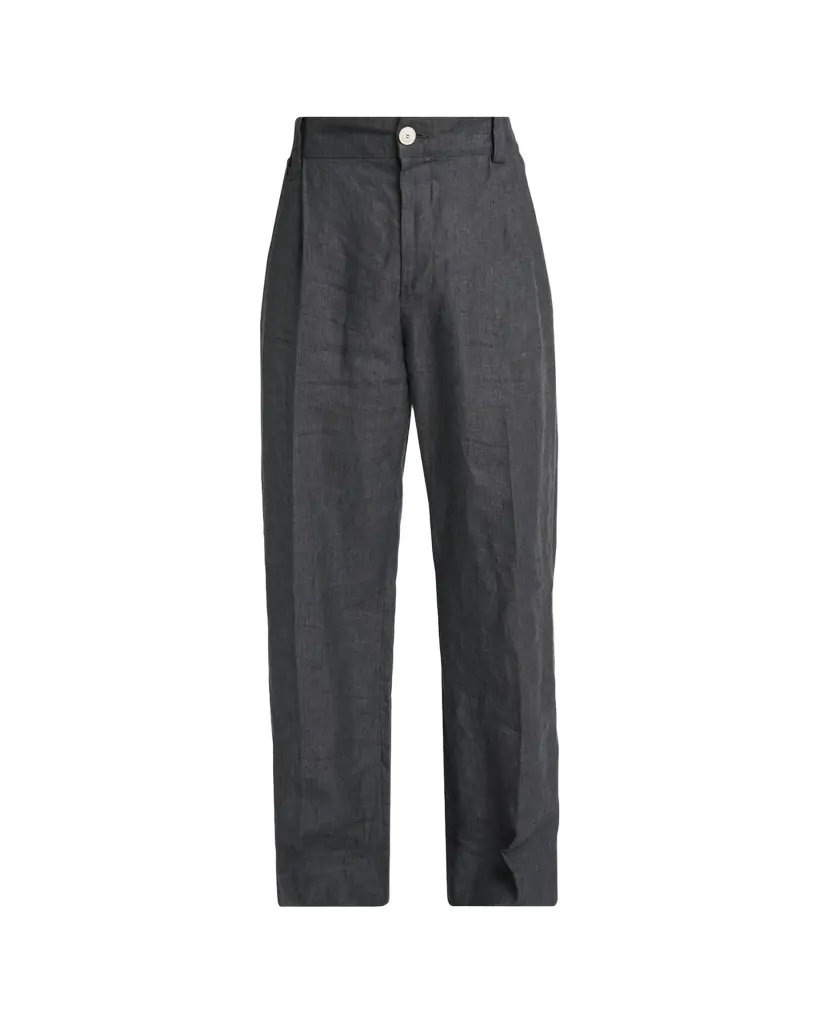 Jacquemus Men's Linen Hairline Stripe Pleated Trousers