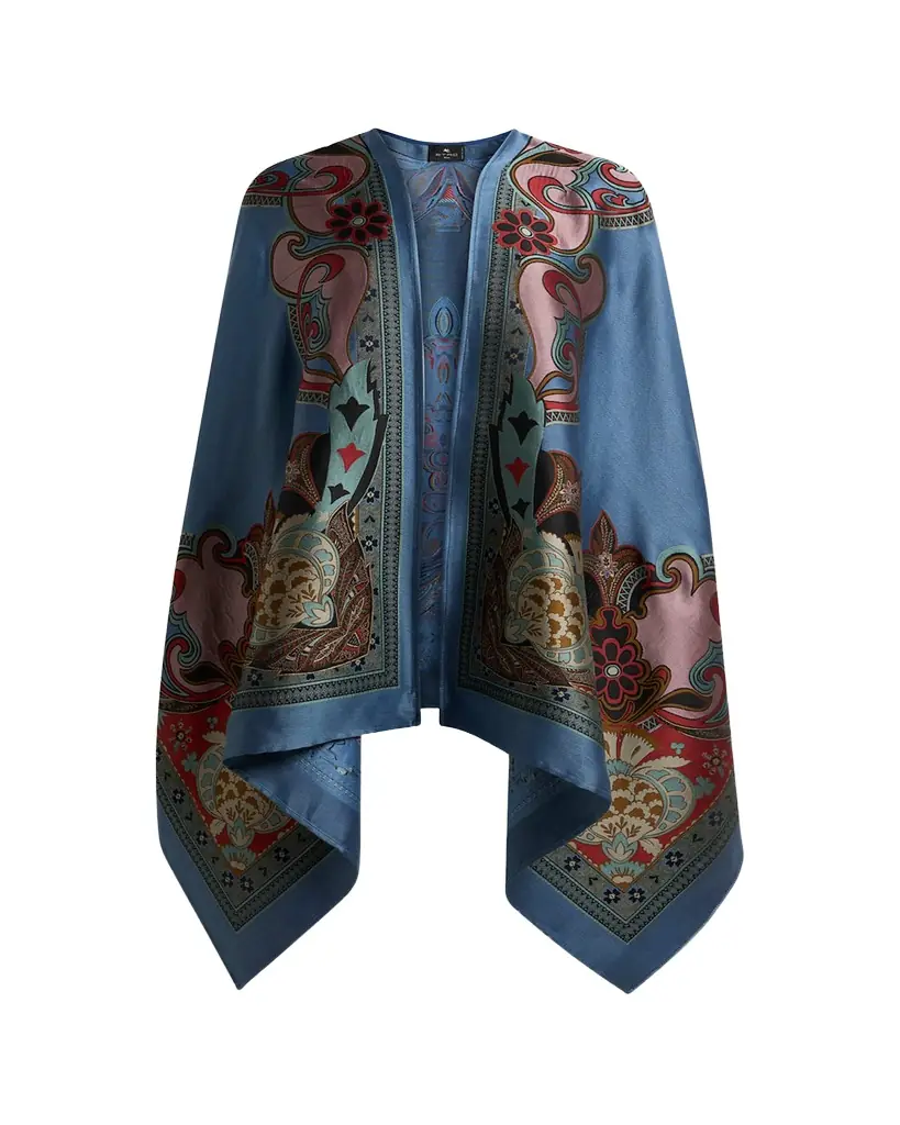 Etro Printed Silk-Blend Cape