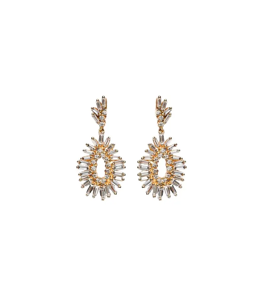 Suzanne Kalan 18kt gold earrings with diamonds