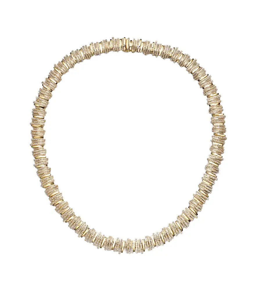 Suzanne Kalan Classic 18kt gold necklace with diamonds
