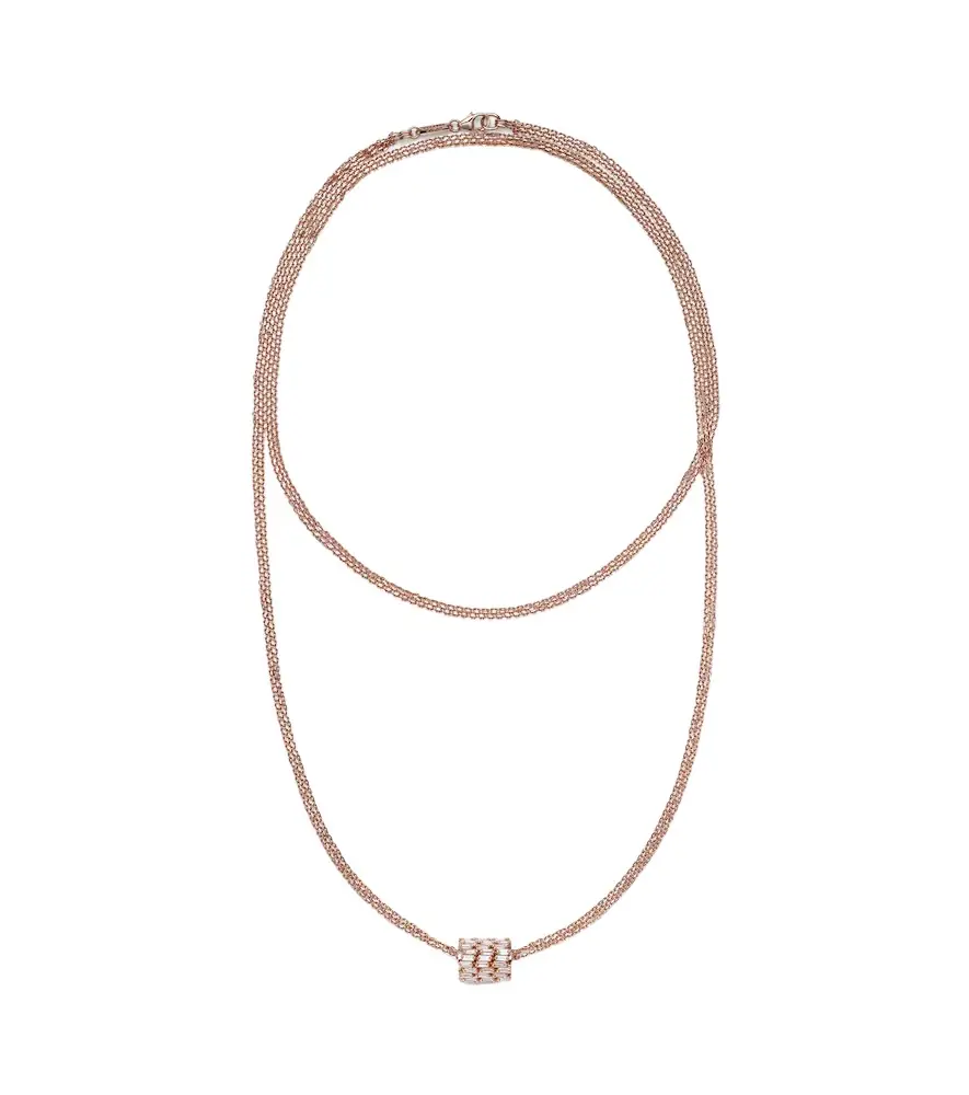 Suzanne Kalan Roundel 18kt rose gold necklace with diamonds