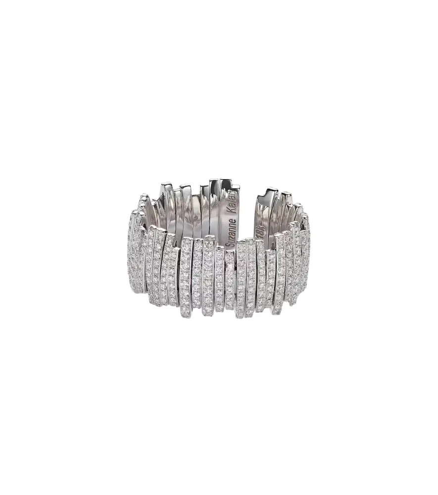 Suzanne Kalan Classic Milli 18kt white gold ring with diamonds