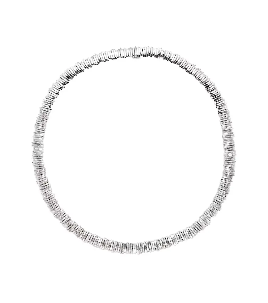 Suzanne Kalan Classic 18kt white gold tennis necklace with diamonds