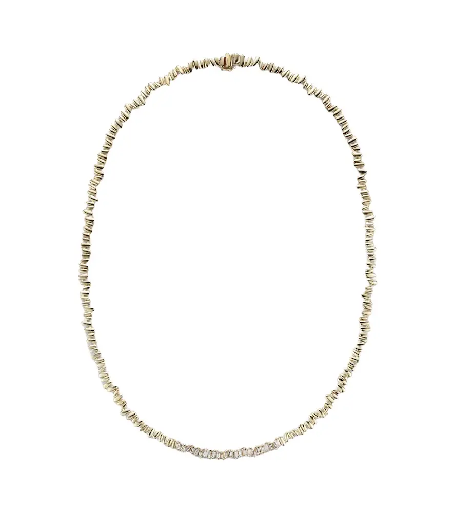 Suzanne Kalan 18kt gold tennis necklace with diamonds