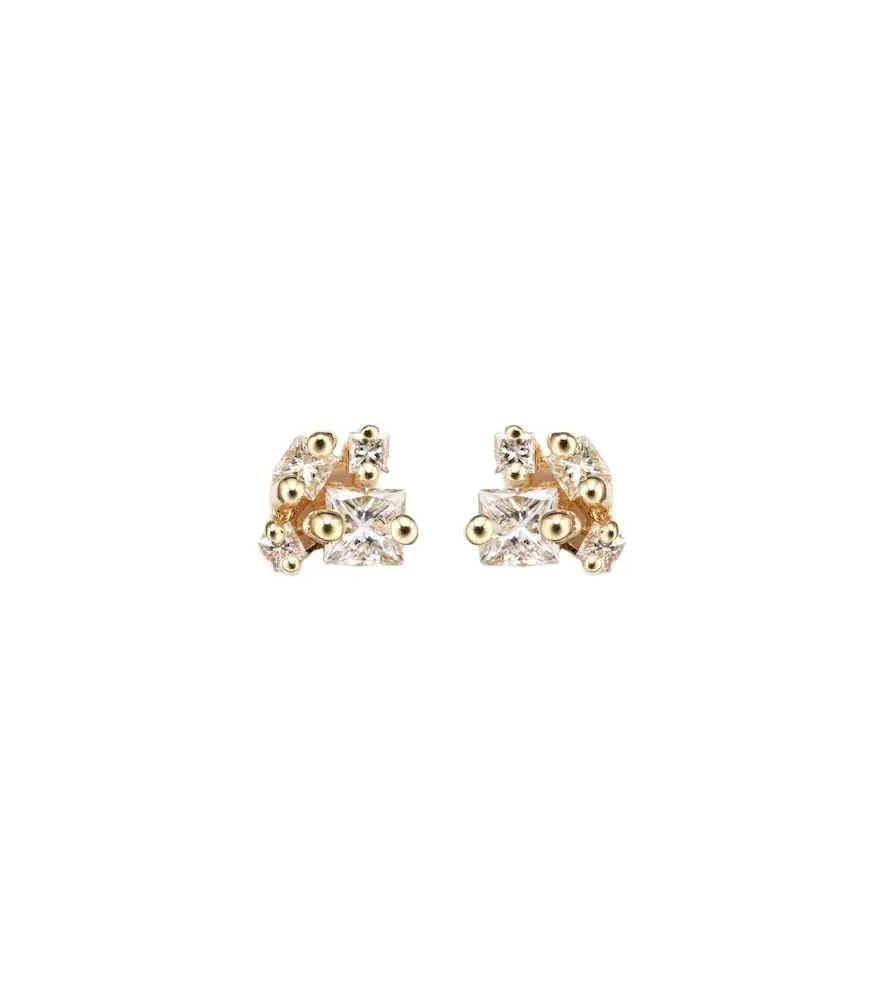 Suzanne Kalan 18kt gold earrings with diamonds