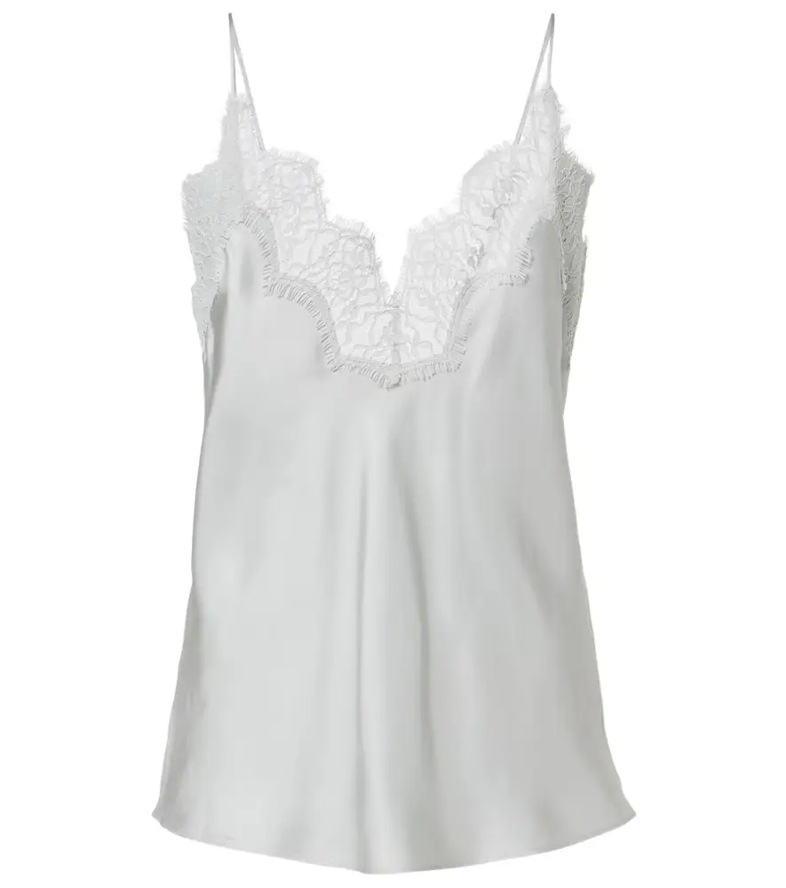 Rohe Róhe Lace-trimmed silk top