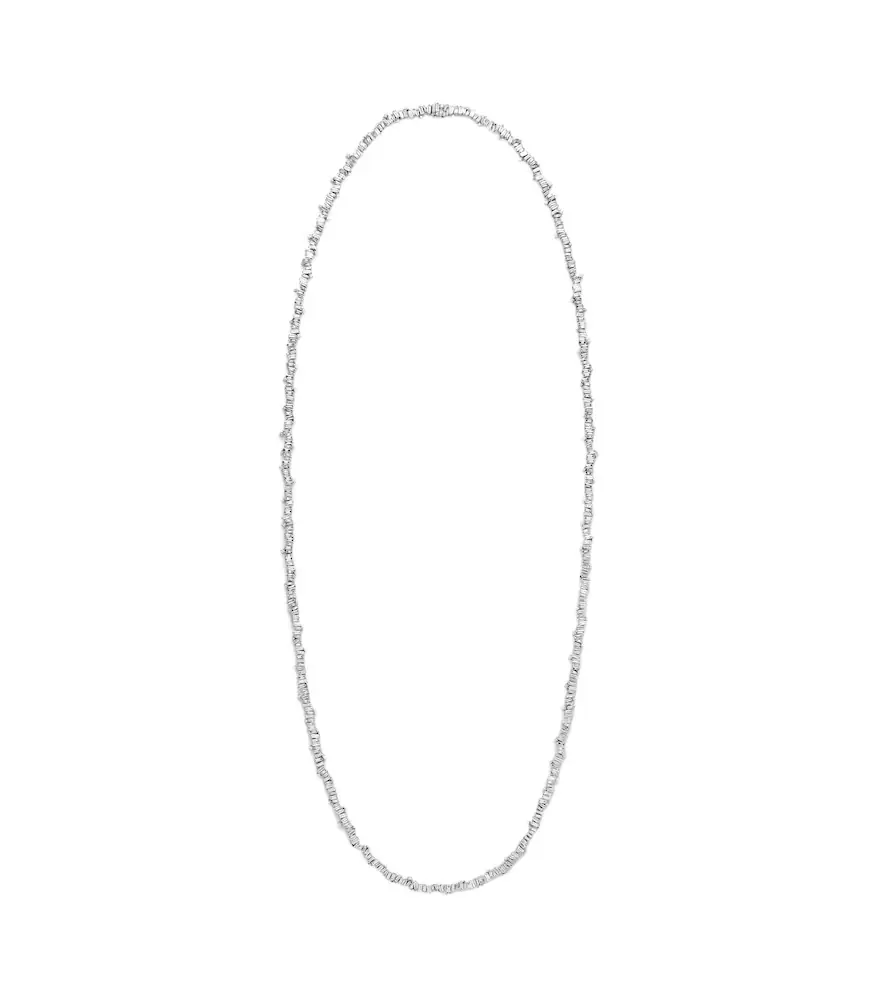 Suzanne Kalan Bold Burst 18kt white gold tennis necklace with diamonds