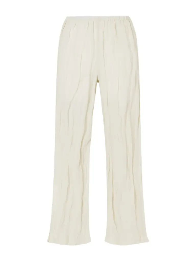 RÓHE Crinkled Cotton-blend Wide-leg Pants