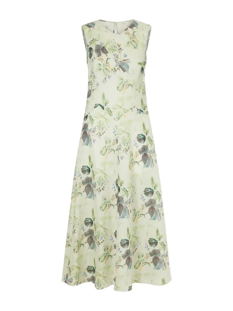 DÔEN Adelana Printed Ramie Midi Dress