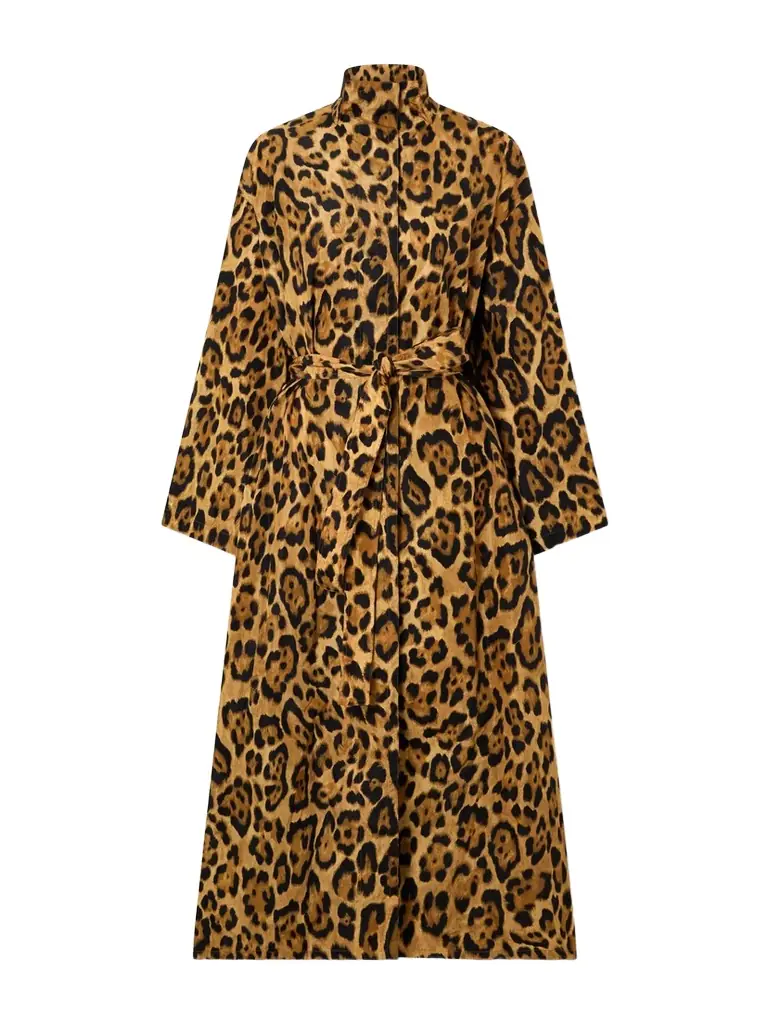 Alaïa Belted Leopard-print Taffeta Trench Coat