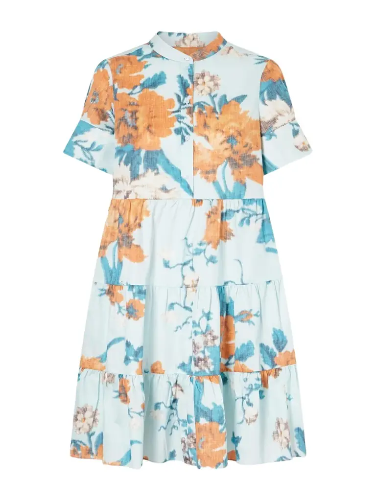 Erdem Tiered Floral-print Cotton Mini Dress