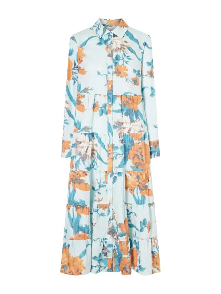 Erdem Tiered Floral-print Cotton Midi Dress