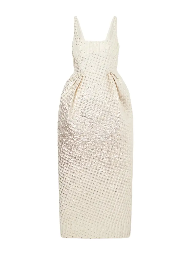 Christopher John Rogers Metallic Jacquard-woven Gown