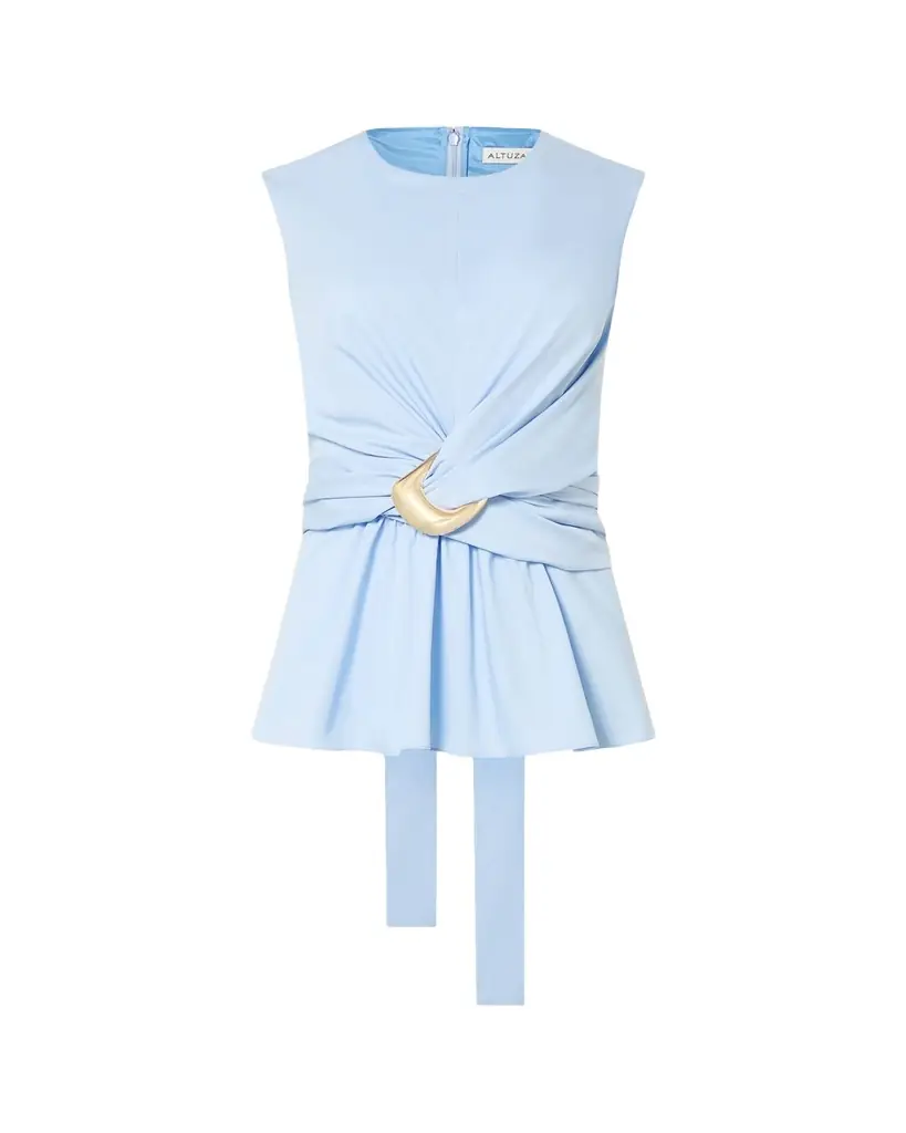 Altuzarra Tizzy Gathered Sleeveless Top