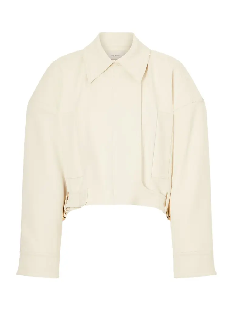 Sportmax Cropped belted woven jacket