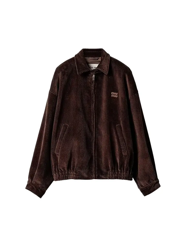 Miu Miu Women's Corduroy Blouson Jacket - Brown