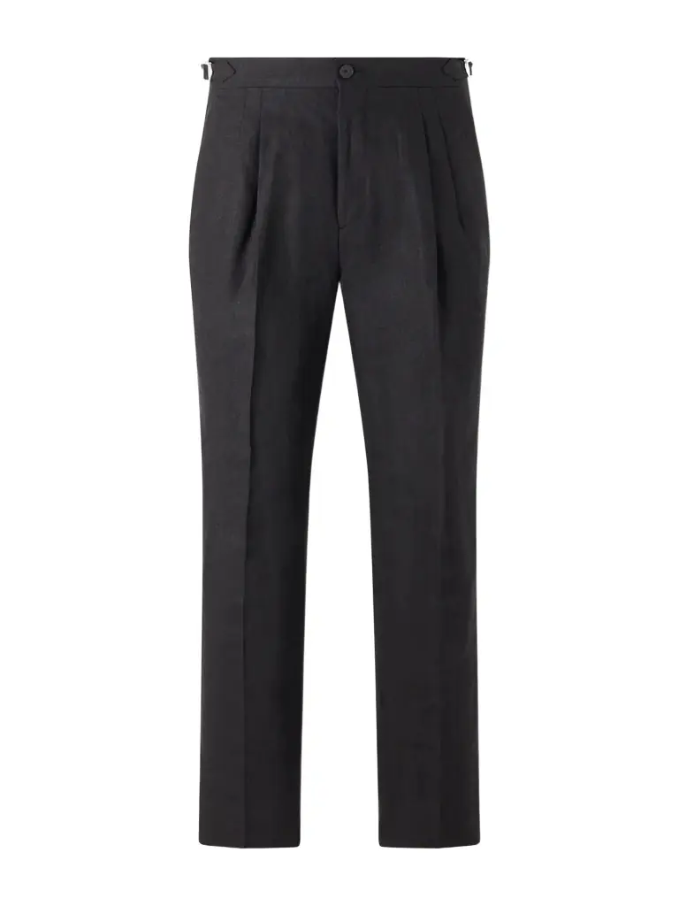 MR P. Straight-Leg Pleated Linen Trousers - Men