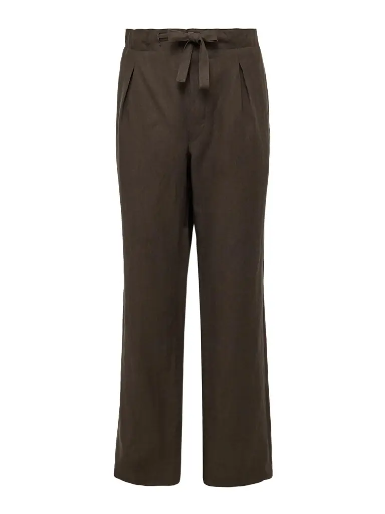 Stòffa Straight-Leg Pleated Linen Drawstring Trousers - Men