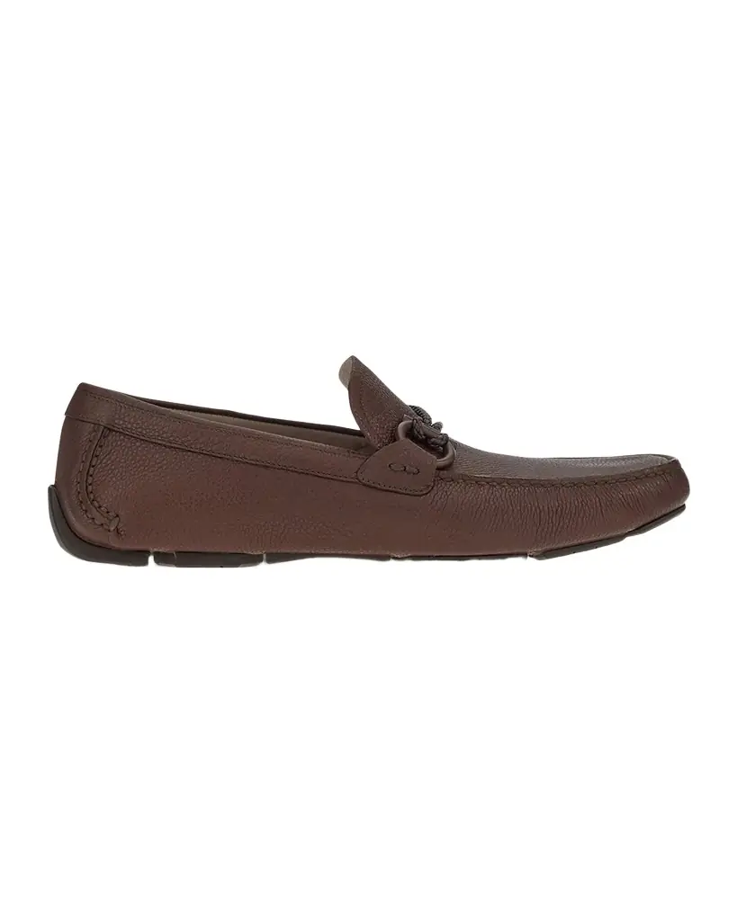 Ferragamo Men 's Front 4 Leather Drivers