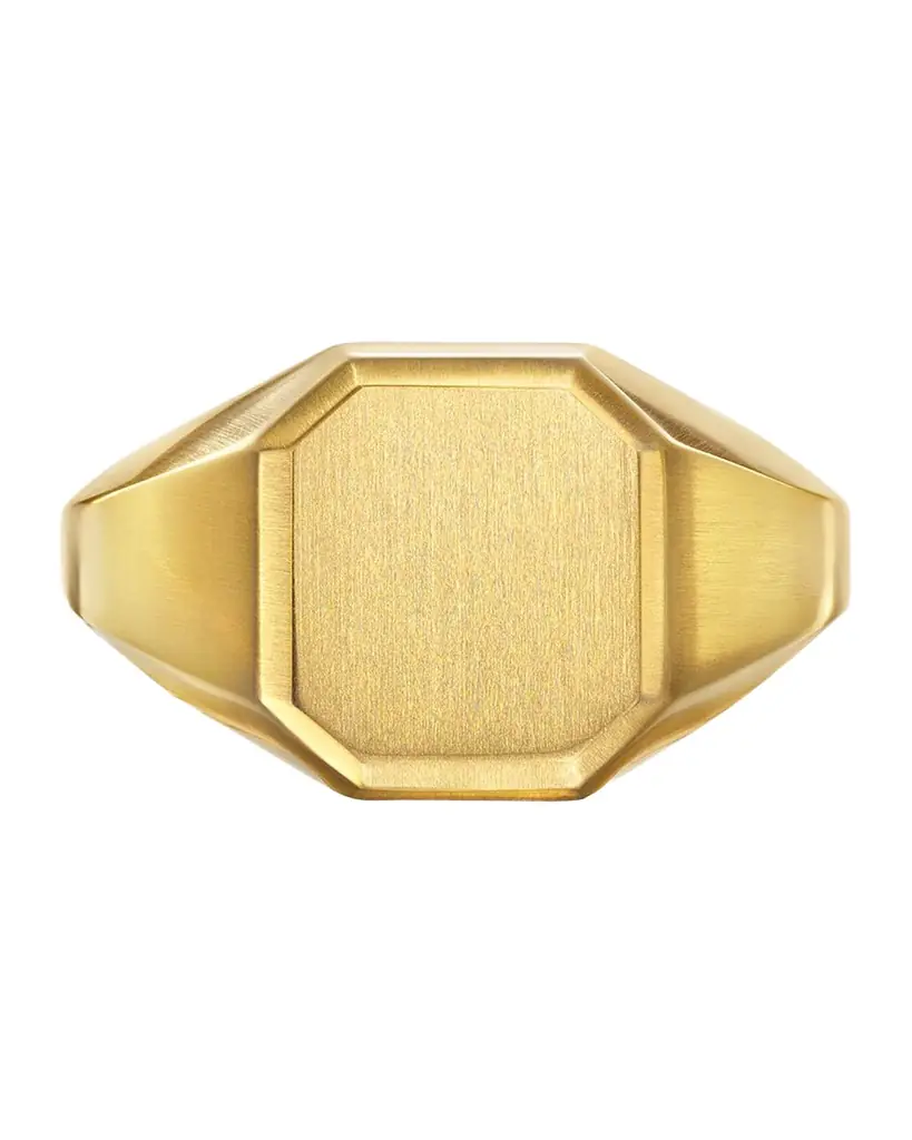 David Yurman Men 's Streamline Signet Ring in 18K Gold with Gemstone, 14mm