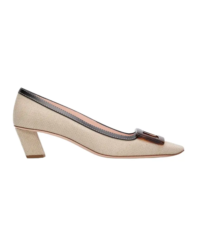 Roger Vivier 45mm Belle Vivier Turtle Linen Pumps