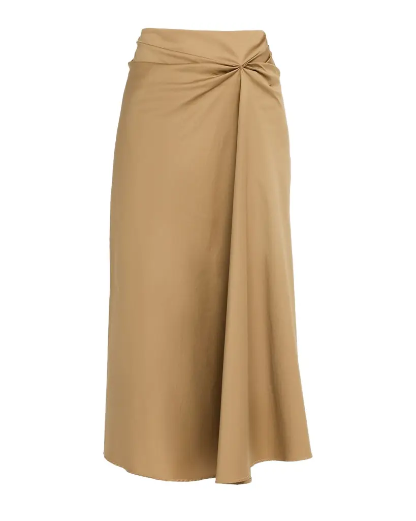 Max Mara Paggi Gathered Cotton Midi Skirt